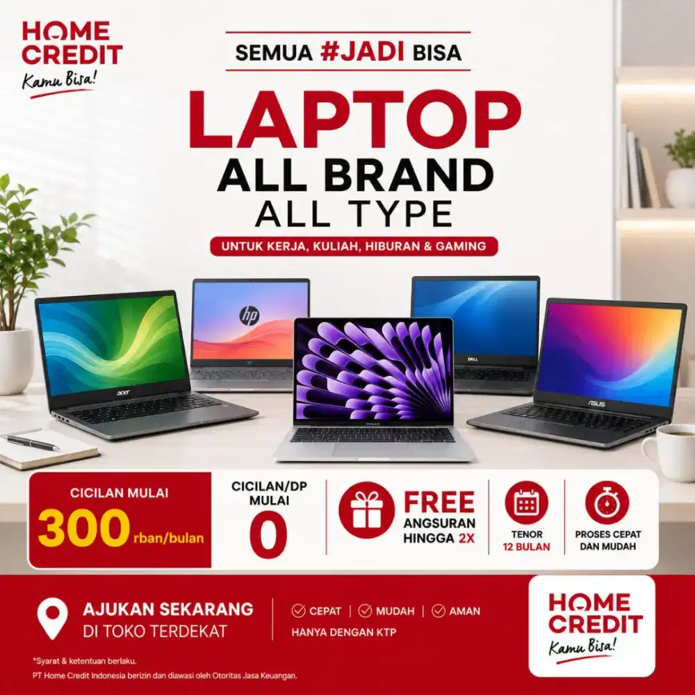 Ready Laptop All Brand cicilan bisa banget!! syarat ktp aja