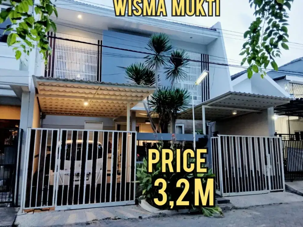 CANTIK TERAWAT SIAP HUNI, FURNISHED  RUMAH KLAMPIS SEMOLO WISMA MUKTI MODERN MINIMALIS ONE GATE. DEKAT MERR, KERTAJAYA, MANYAR, SEMOLOWARU, Dsb  Ukura