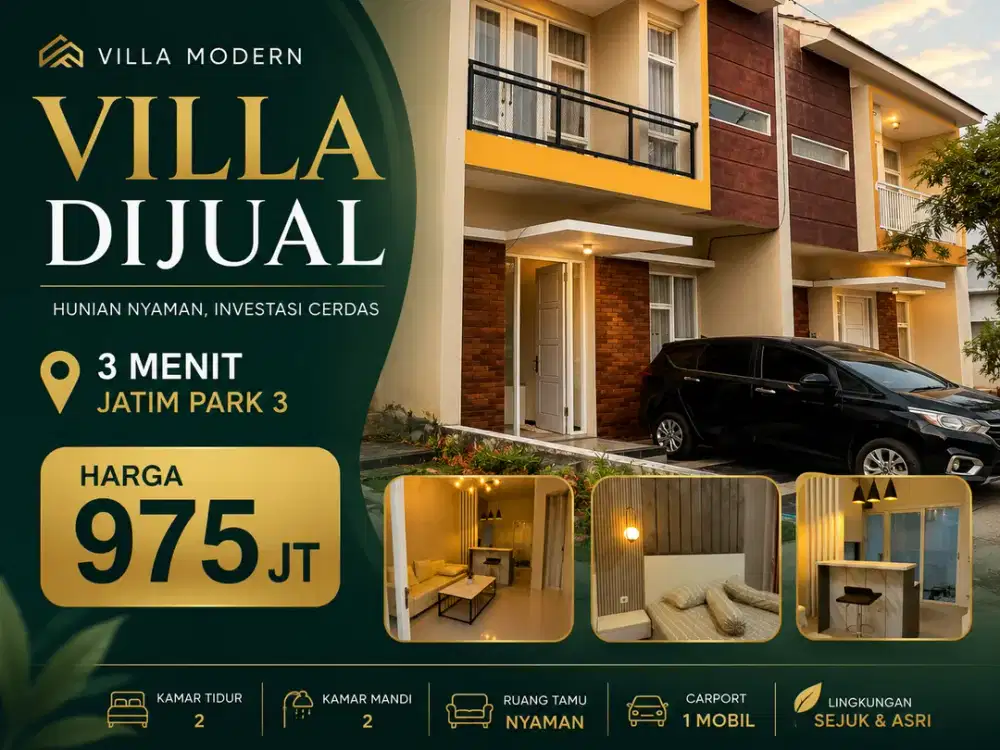 Investasi Villa Strategis Dekat Jalan Nasional Kota Batu