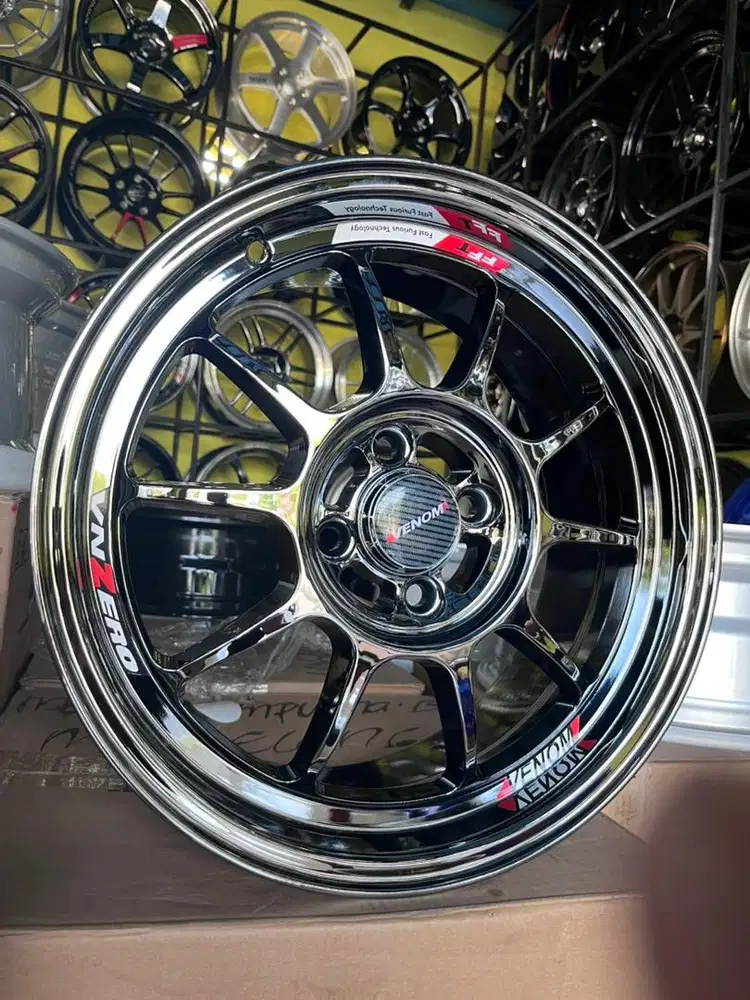 VELG VENOM BLACK CHROME R16*7 H4*100 Jazz,Yaris,Brio,City,Freed,Agya
