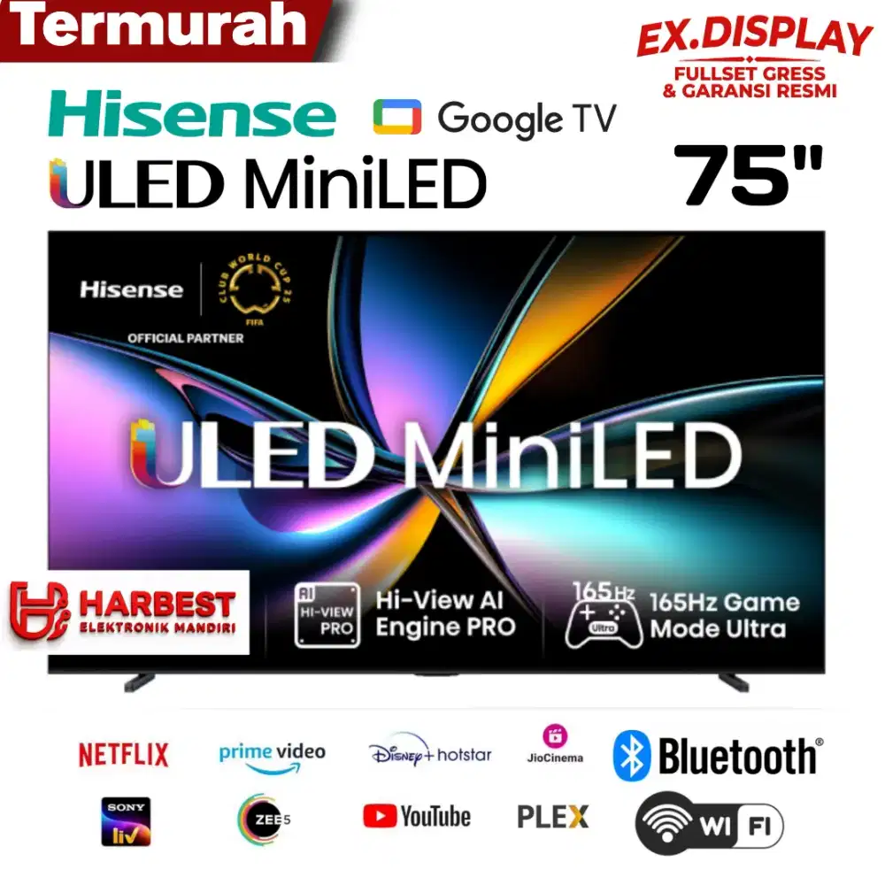 HISENSE ULED Mini LED 4K 75 Google TV 75U6Q Dolby Atmos 144Hz VRR HDR