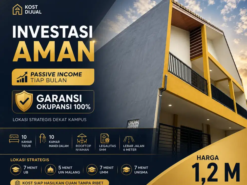 Rumah Kost Modern Siap Operasional
