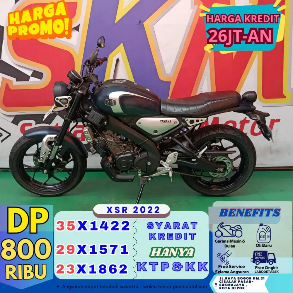 ( xsr tahun 2022 dp:800 servis gratis selama angsuran cash credit