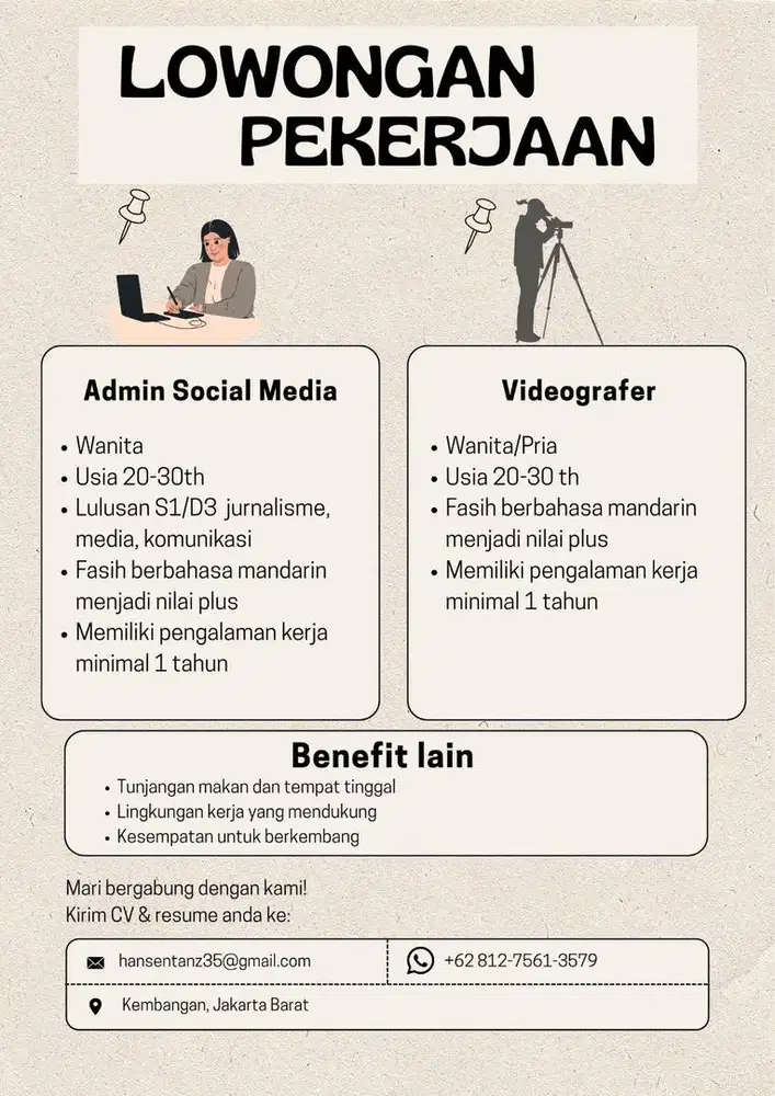 Dicari social manager and videografer