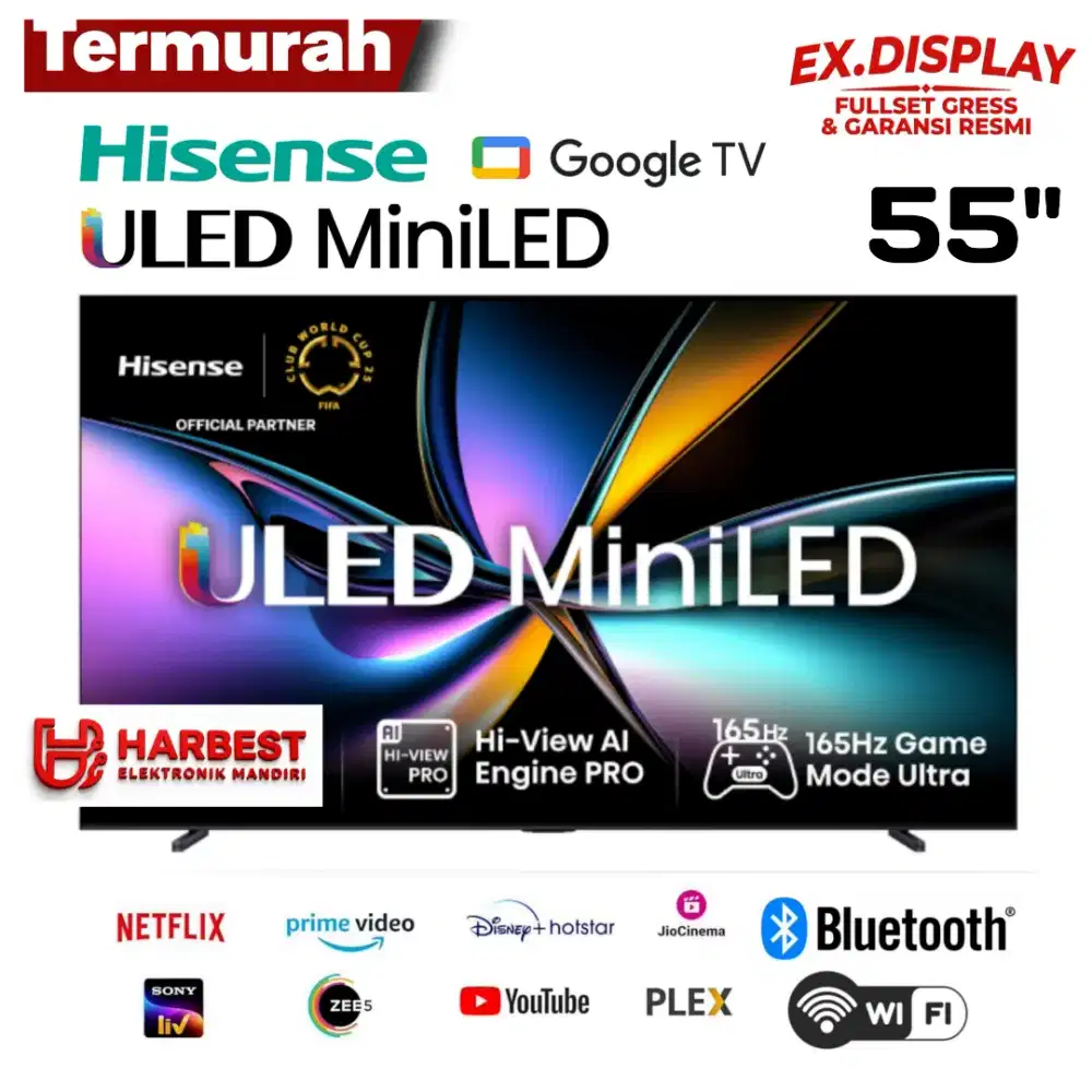HISENSE ULED Mini LED 4K 55 Google TV 55U6Q Dolby Atmos 144Hz VRR HDR