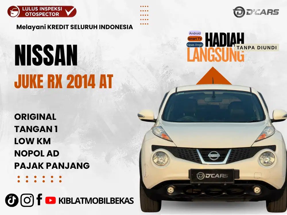 DIJUAL NISSAN JUKE RX MATIC 2014 NOPOL AD