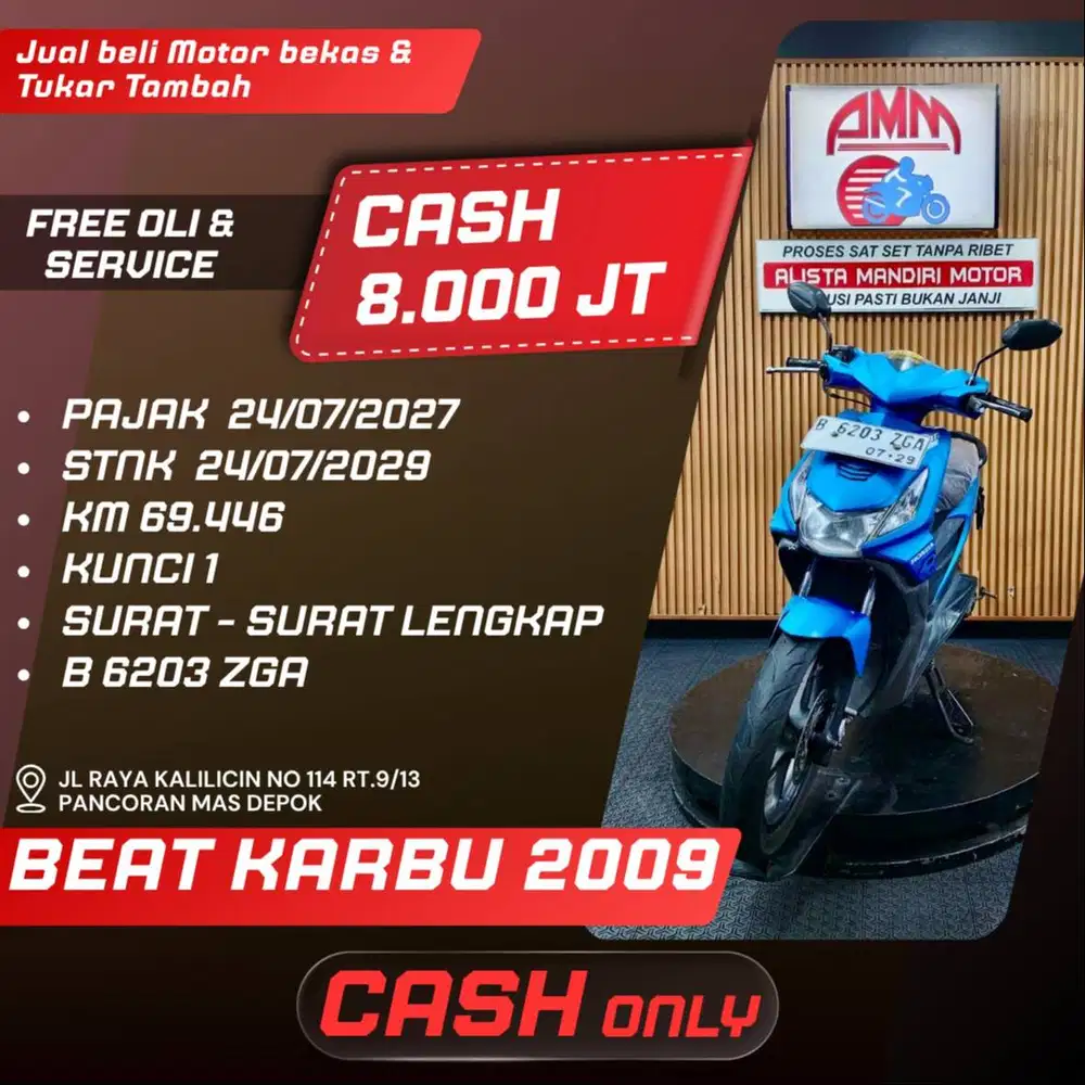 BEAT KARBU TH 2009 PAJAK ON BISA BAYAR PAKAI CC/PAYLATER
