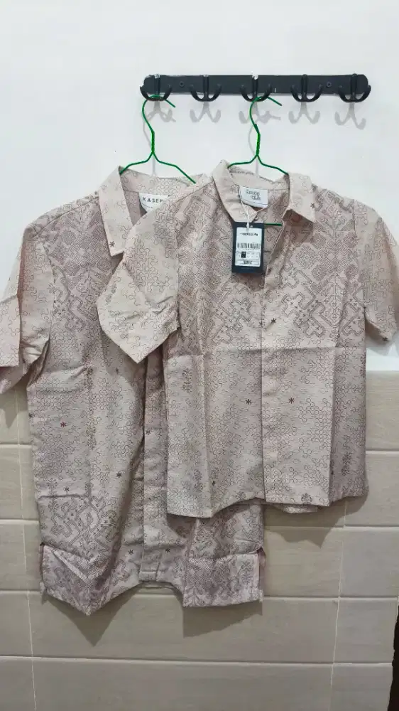 kemeja/koko raya geulis kasep ayah dan anak warna dusty pink kalem