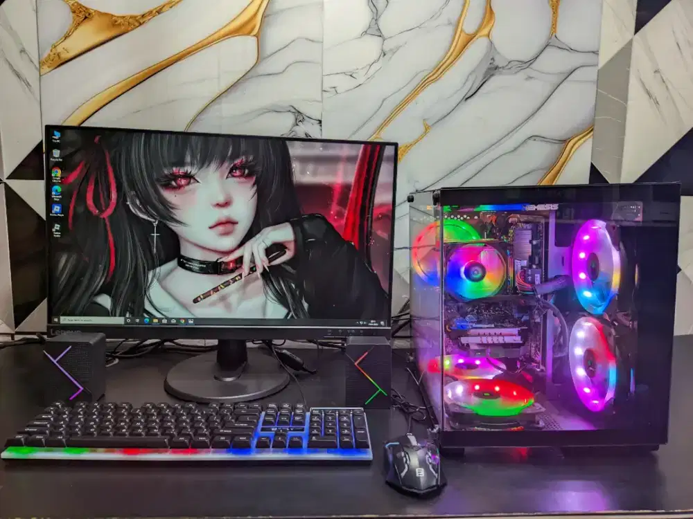 PC GAMING I5 9400 | RAM 16GB | SSD 512GB | VGA RADEON 8GB | LAYAR 24