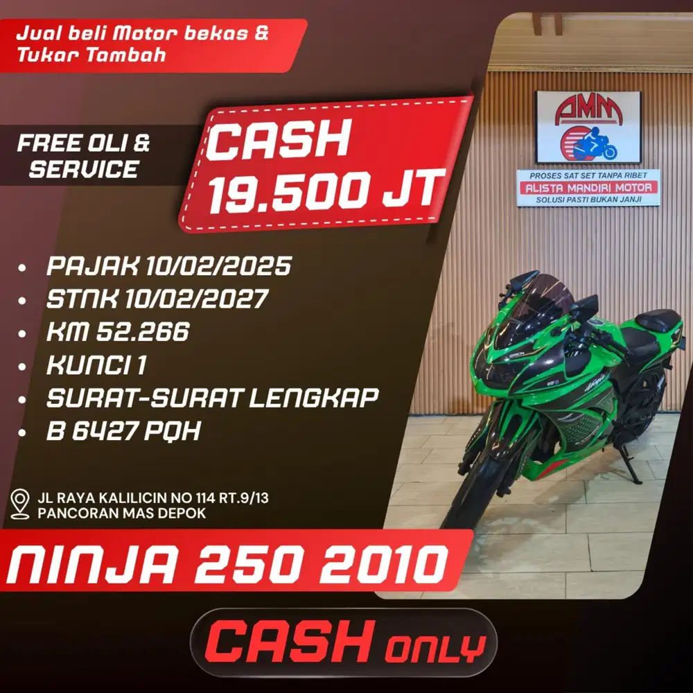 NINJA 250 2010 CC 0% KREDIVO TOKPED SPAYLETTER INDODANA GOPAYLETTER