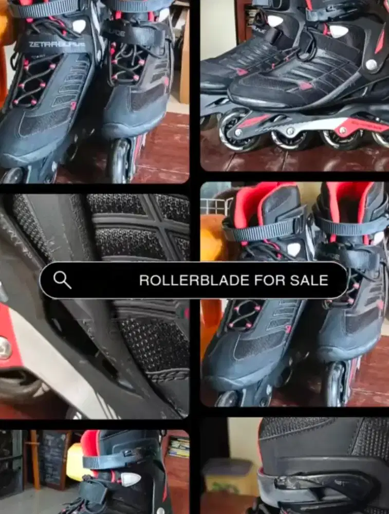 Sepatu Roda Inline Skate Rollerblade Zetrablade Hitam Merah