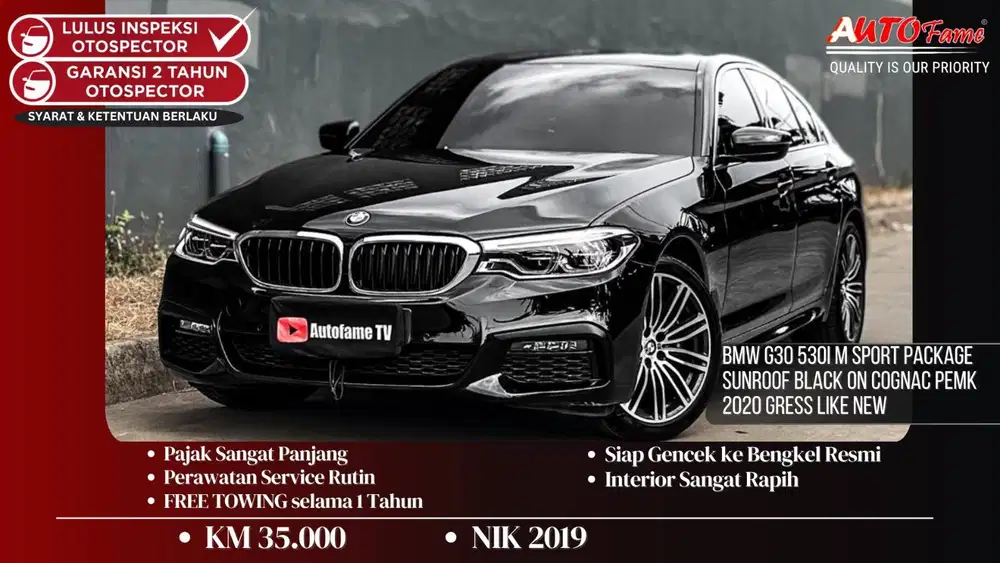 BMW G30 530i M Sport Package Sunroof Black On Cognac NIK 2019