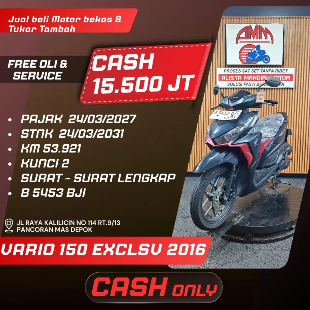 VARIO 150 EXCLSV 2016 PAJAK HIDUP SPAYLATER KREDIVO CASH ONLY ALISTA