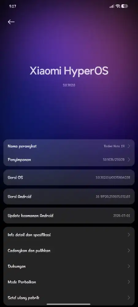 REDMI NOTE 14 RAM 8+8/256 FULLSET SECOND LIKE NEW