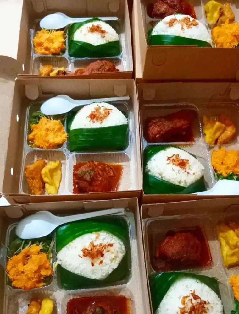 Nasi kotak atau nasi box untuk acara hajatan atau kantor
