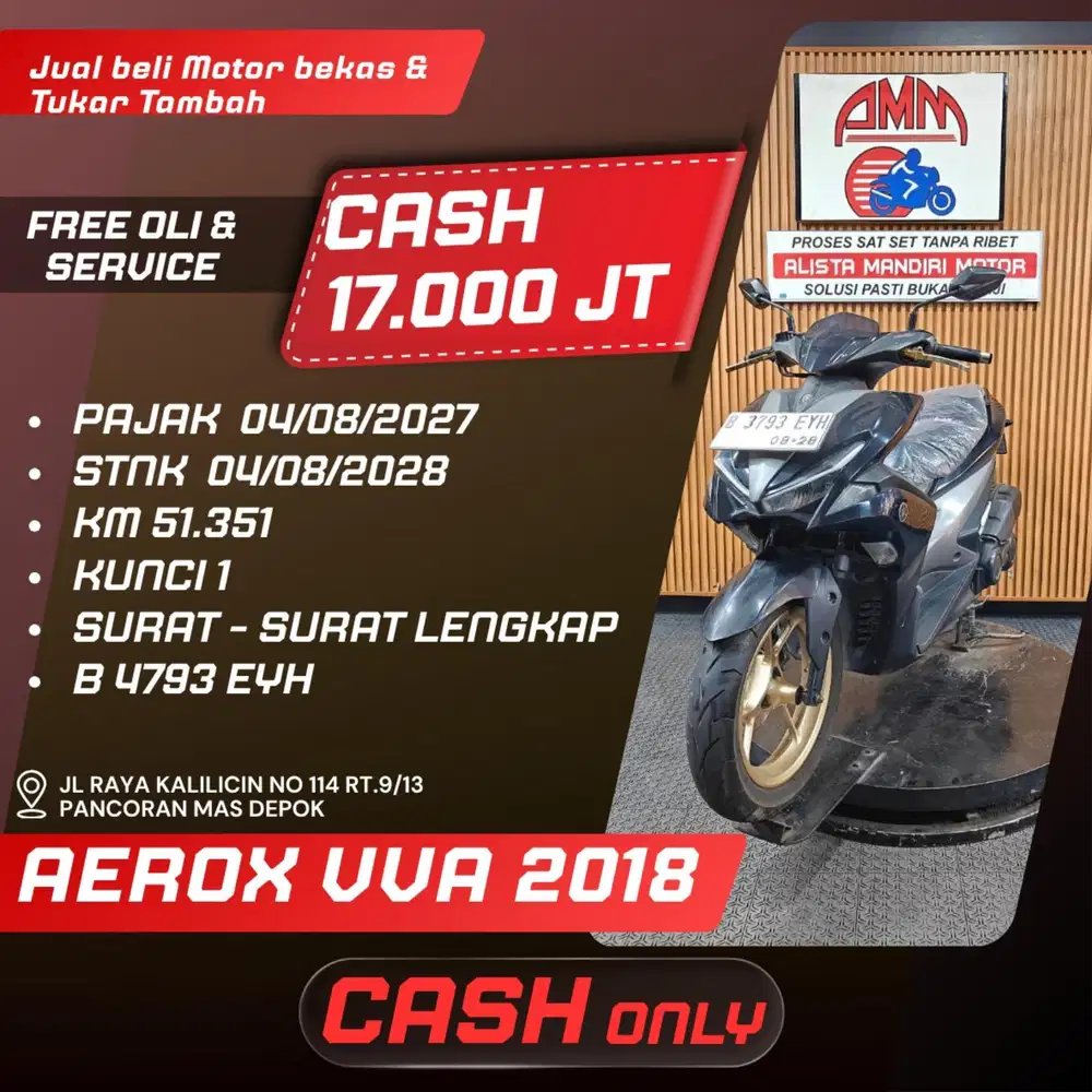 AEROX 155 2018 PAJAK HIDUP SPAYLATER KREDIVO INDODANA CASH ONLY ALISTA