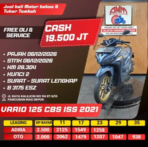 VARIO 125 ISS 2021 BISA KREDIT/TUKAR TAMBAH/ PAKAI CC/PAYLATER