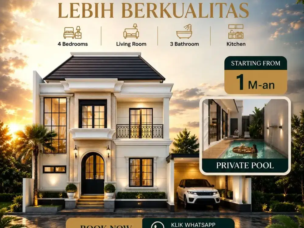 Investasi Properti di Jogja Rumah 2 Lantai Dengan Kolam Pribadi Jl Godean