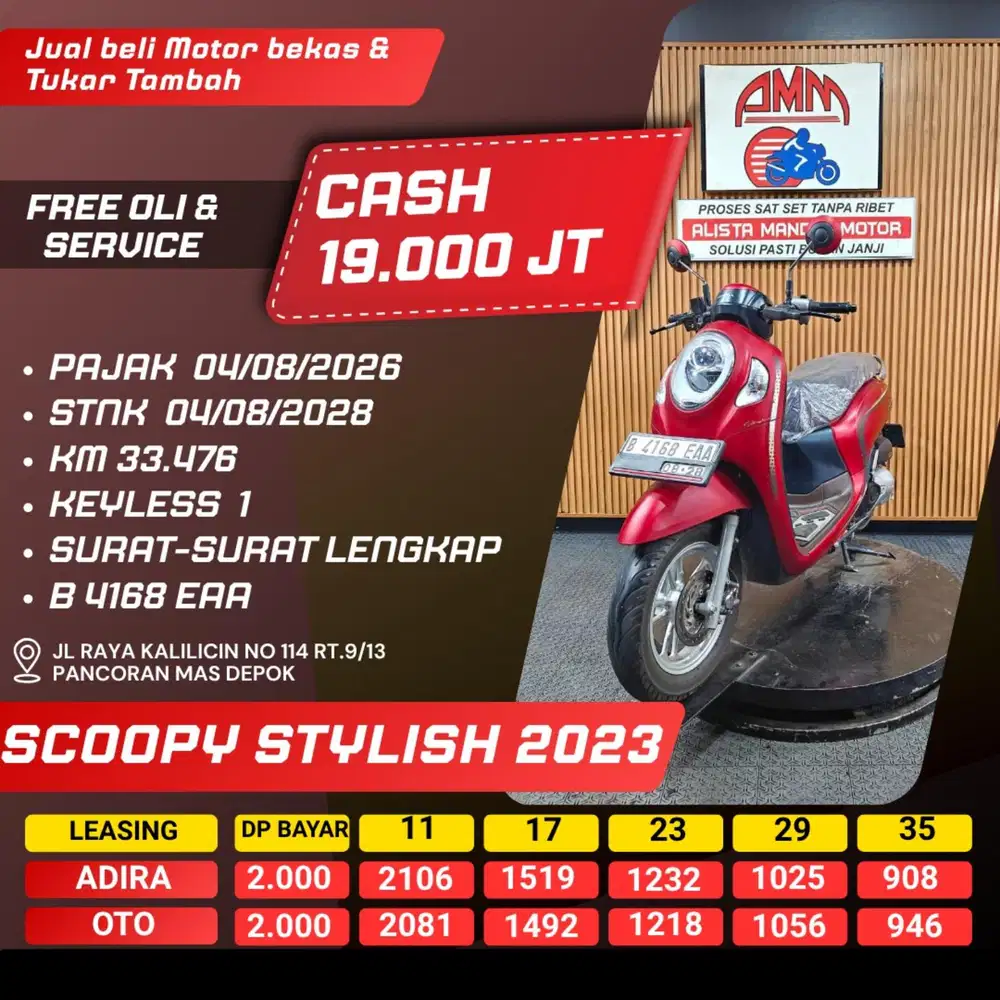 SCOOPY STYLISH 2023 PAJAK HIDUP SPAYLATER KREDIVO CASH / KREDIT ALISTA