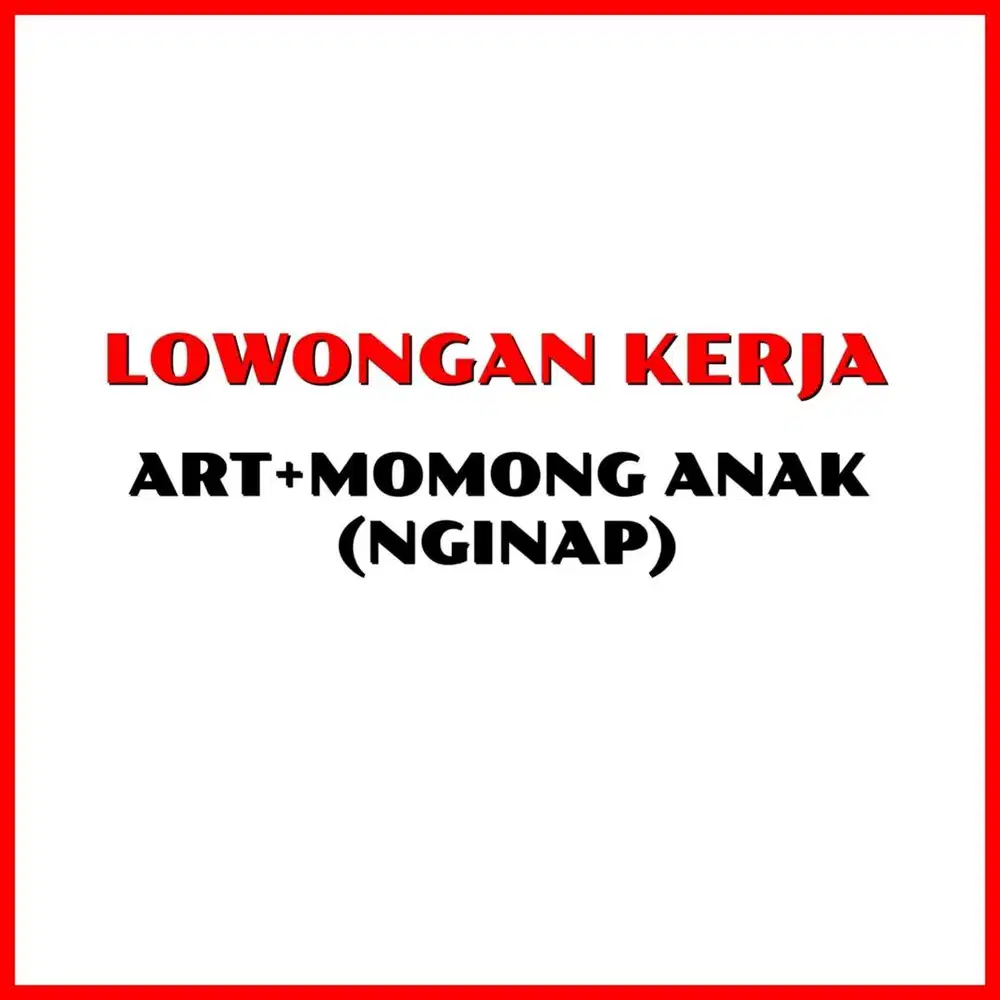 LOWONGAN ART + MOMONG