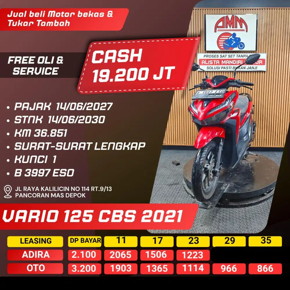 VARIO 125 CBS 2021 PAJAK HIDUP CASH / KREDIT ALISTA