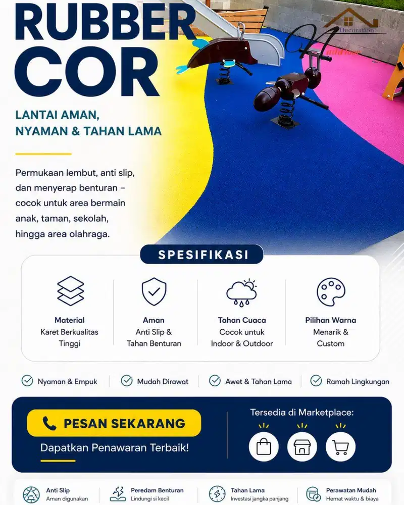 Rubber Cor EPDM Material Only Premium untuk Playground & jogging Track