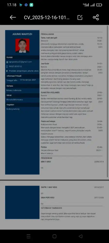 Info loker untuk laki2
