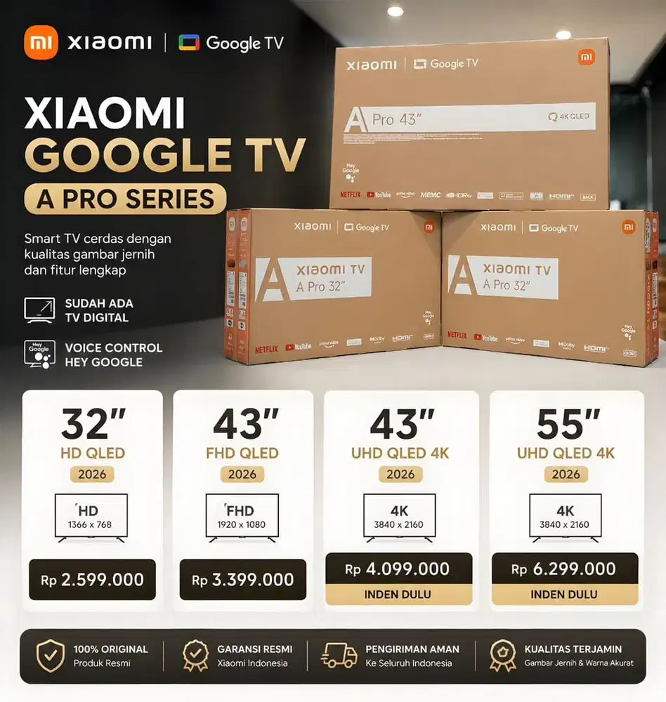 Ready dan Promo Xiaomi Google TV 32inc/43inc/55inc