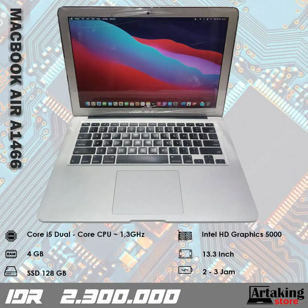 Macbook Air A1466 (2013) - Core i5 - Ram 4 GB - Sudah SSD