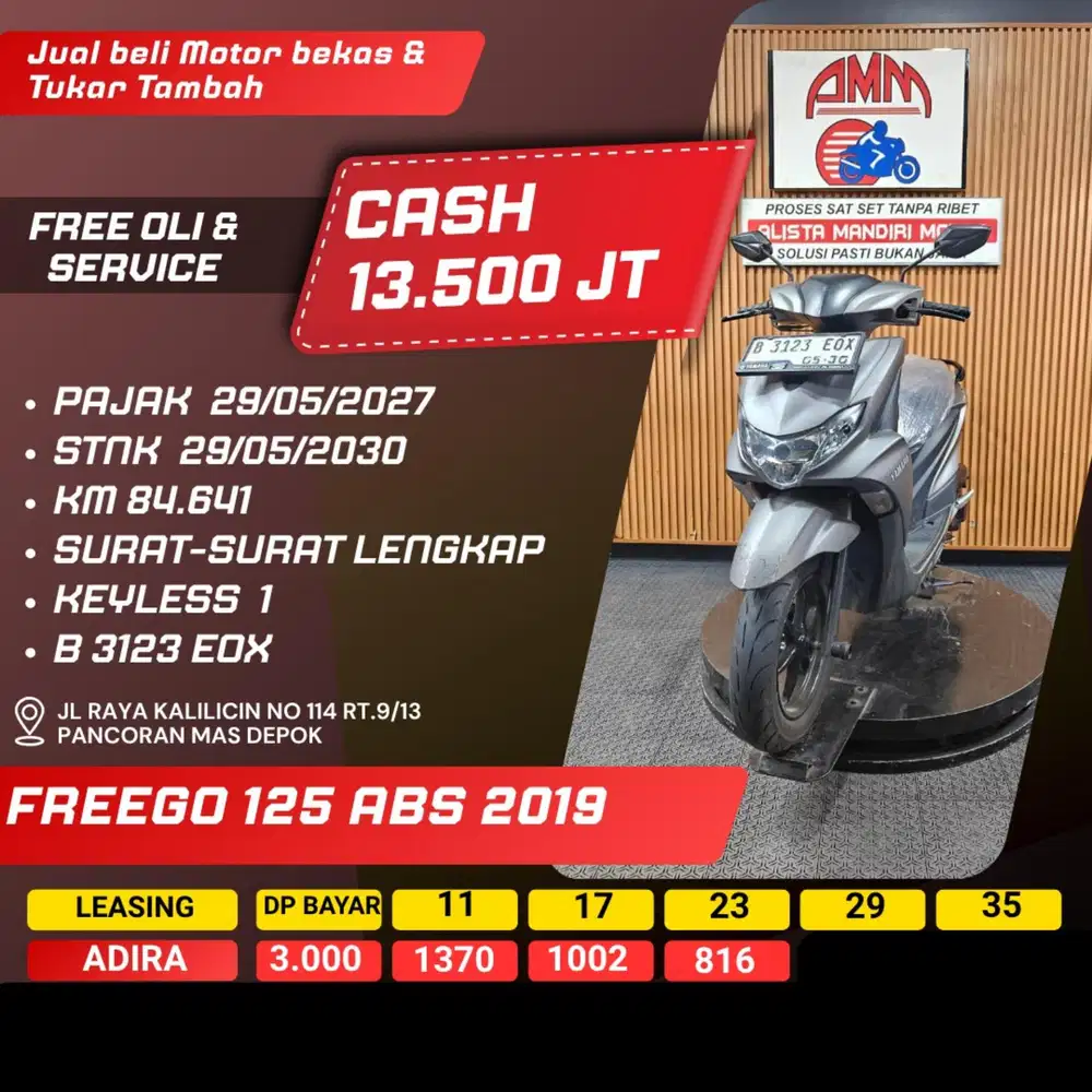 FREEGO 125 ABS 2019 PAJAK HIDUP CASH / KREDIT ALISTA