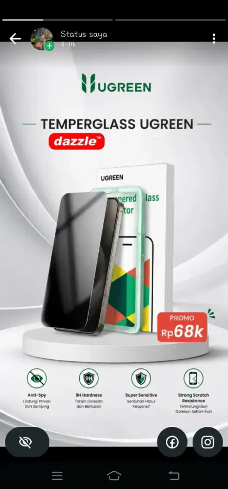 Temperglass Ugreen Anti Spy