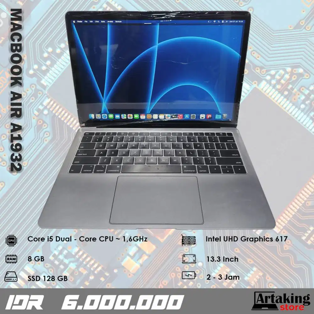 Macbook Air A1932 (2019) - Core i5 - Ram 8 GB - Sudah SSD