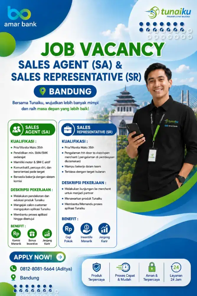 WE'RE HIRING | Sales Agent & Sales Representative – Bandung