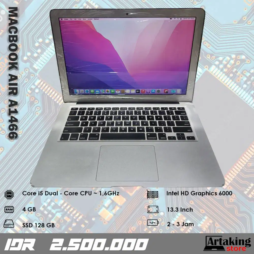 Macbook Air A1466 (2015) - Core i5 - Ram 4 GB - Sudah SSD