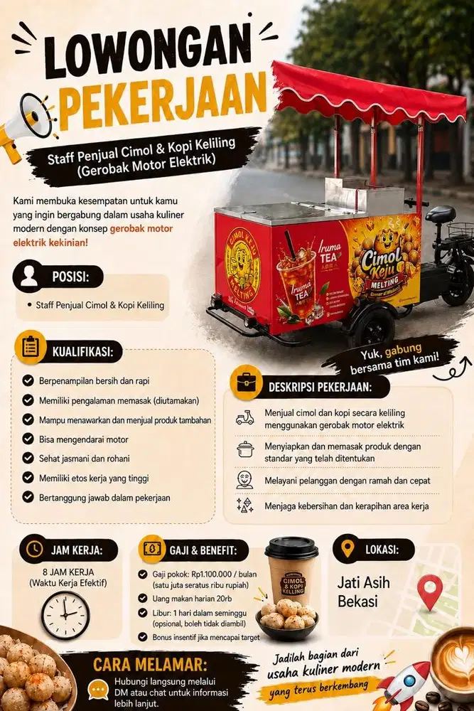 staff penjual cimol & es teh