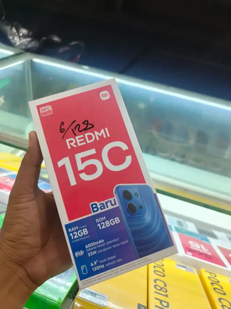 New redmi 15c ram6/128 garansi resmi 1 tahun