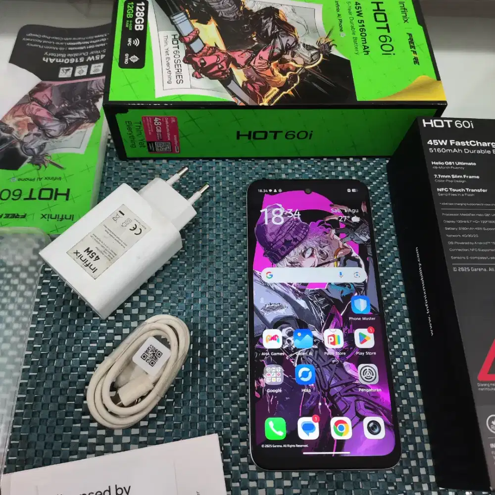 Infinix Hot 60i, 6/128Gb Fullset, bisa TT