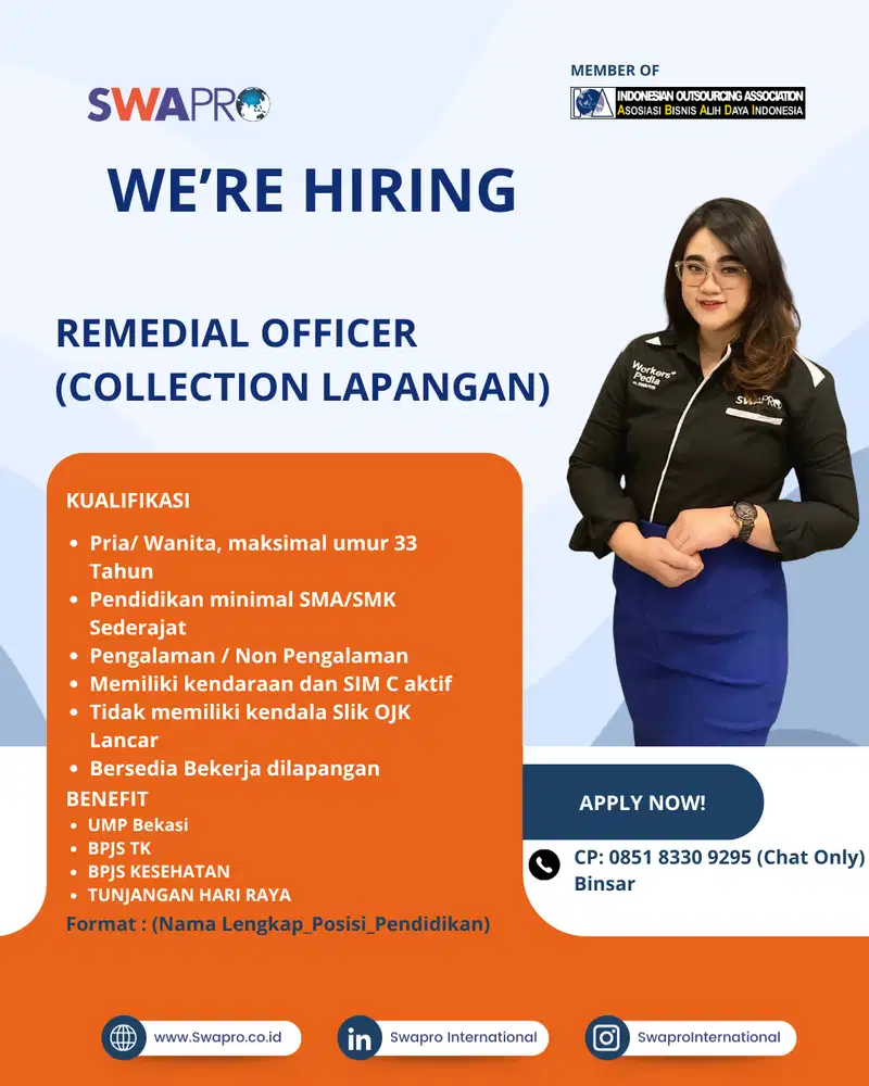 Lowongan Kerja CMO Motor, CMO Dana Tunai, Telemarketing & Collection