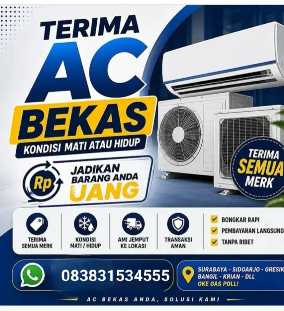 Menerima AC bekas rusak mati dll