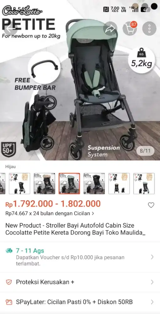 Stroller Bayi Cocolatte Petite
