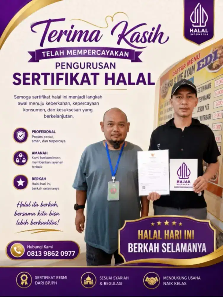 Pembuatan Akta Pendirian maupun Sertifikat halal