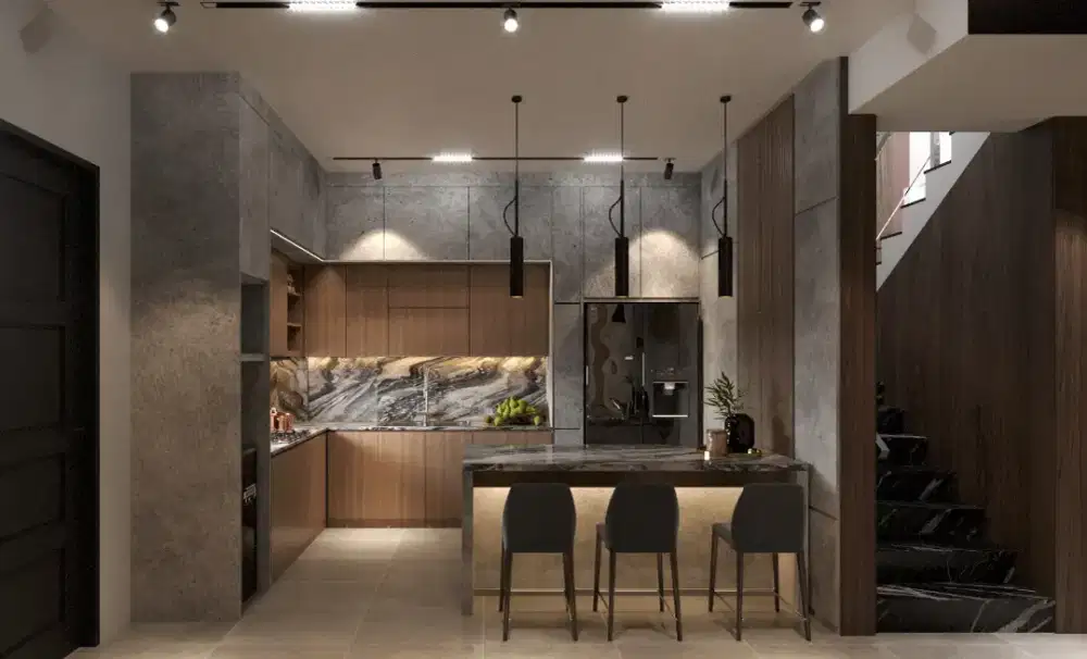 Kitchen set minimalis tempahan