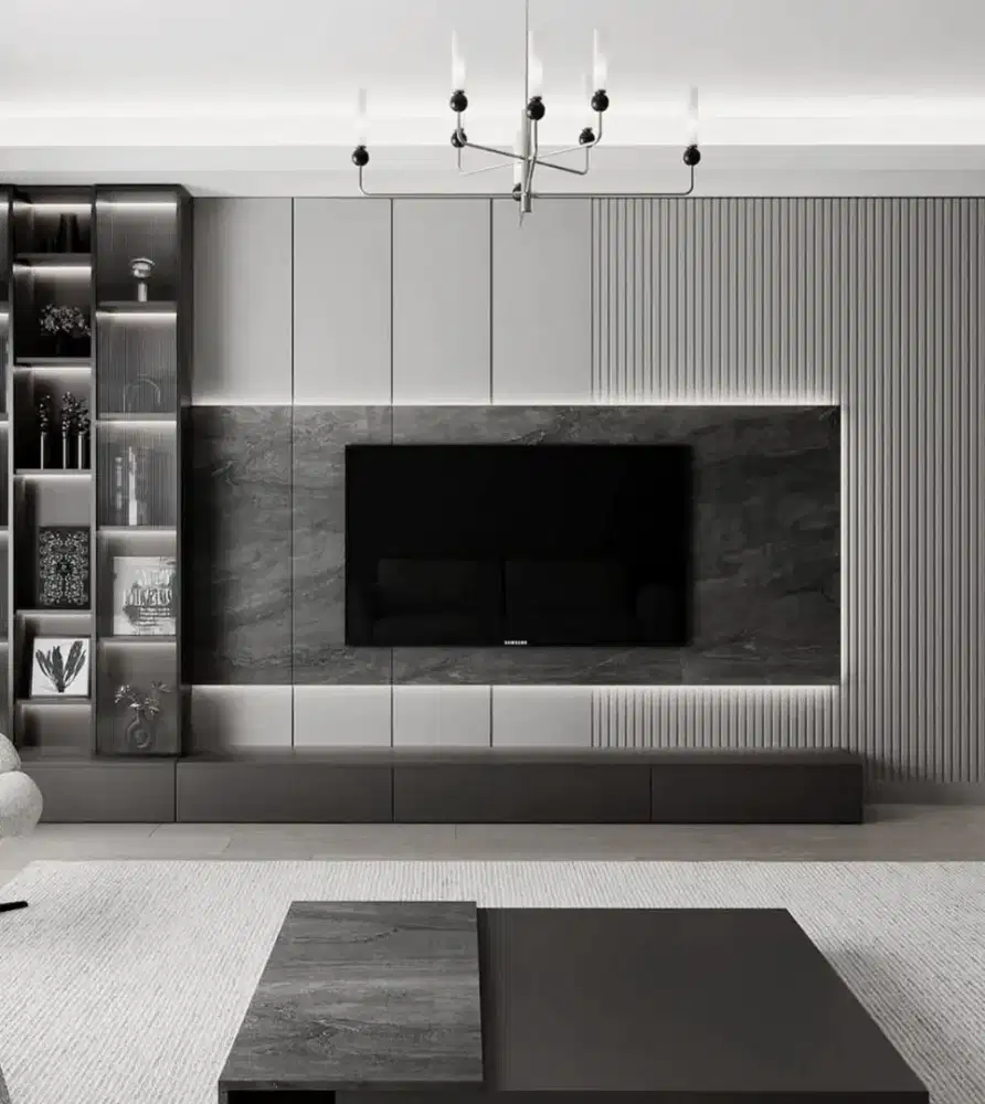 Backdrop TV set minimalis custom