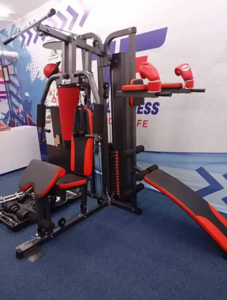 HOME GYM 3 SISI SAMSAK ALAT FITNESS BARU, GRATIS SARUNG TINJU