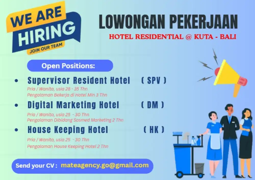 Supervisor Hotel Resident & House Keeping
