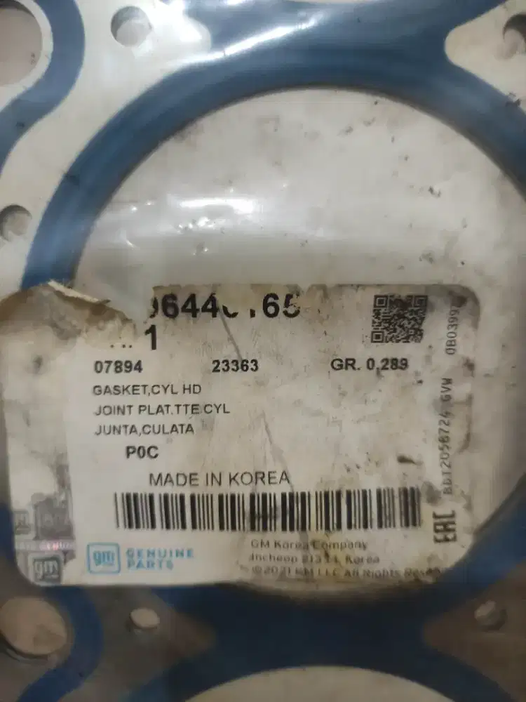 Packing / Gasket Silinder Head Deksel Captiva Diesel NFL