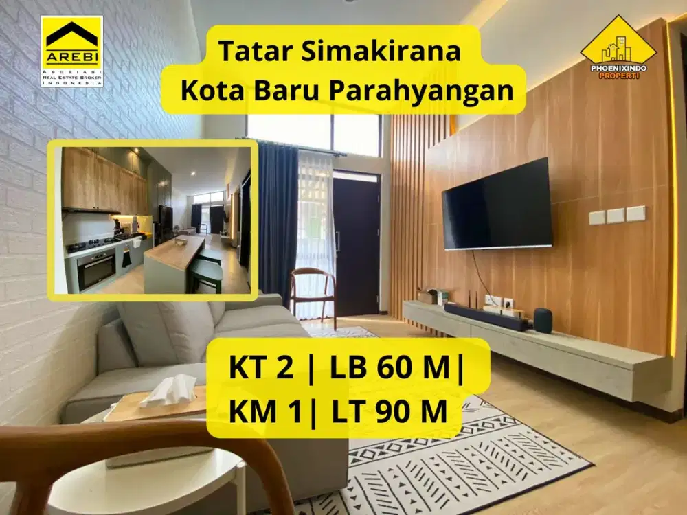 Dijual Rumah Semi Furnished di Tatar Simakirana – Kota Baru Parahyangan LT 90 m² | LB 60 m² | SHM | Semi Furnished | Rp 1,95 Milyar