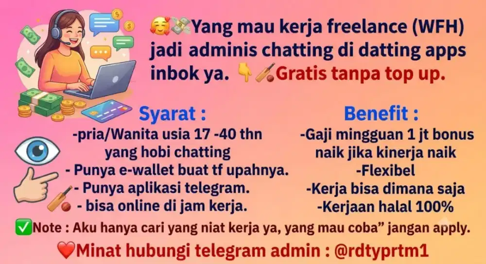 loker freelance spammer/rekrutmen telegram