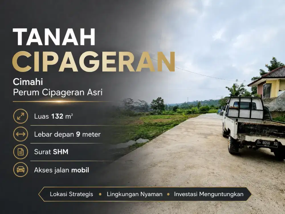Tanah Cimahi Cipageran SHM 132 m² (Perum Cipageran Asri)