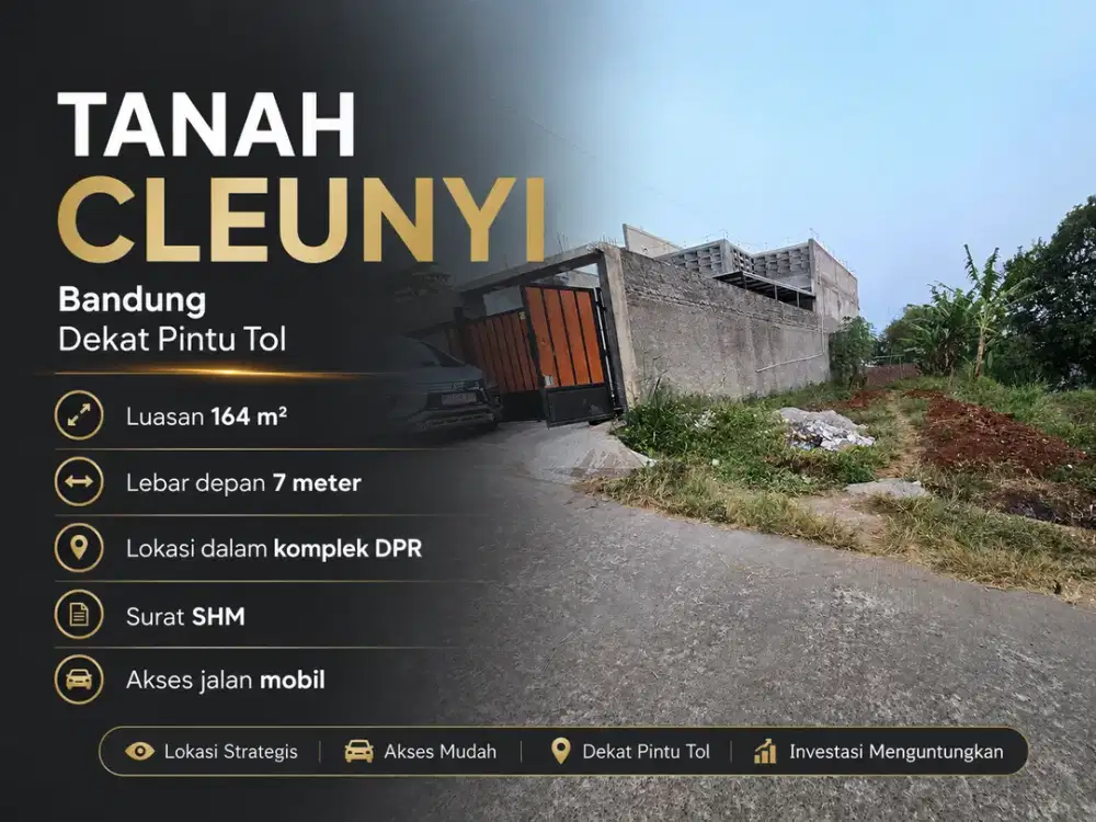 Tanah Dijual Cileunyi Bandung SHM Dekat Tol Luas 164 m²